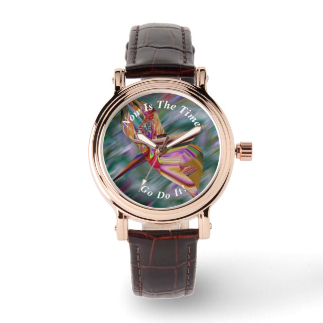 Beautiful Abstract Colorful Marble Liquified Watch (Front)