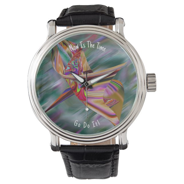Beautiful Abstract Colorful Marble Liquified Watch (Front)