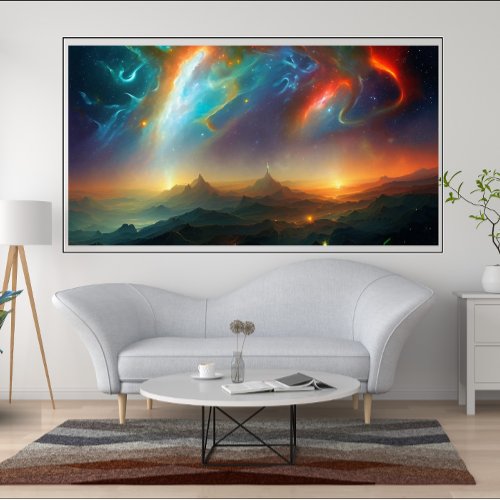 Beautiful Abstract colours Night Sky stars Poster