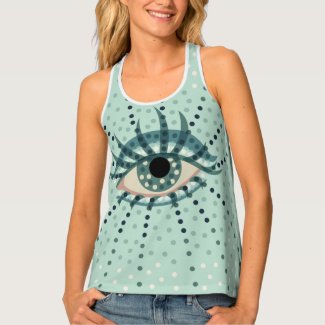 Beautiful Abstract Dotted Blue Eye Tank Top