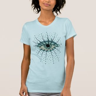 Beautiful Abstract Dotted Blue Eye Tee Shirt