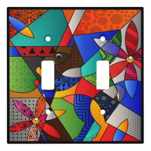 Beautiful Abstract Double Switch Plate