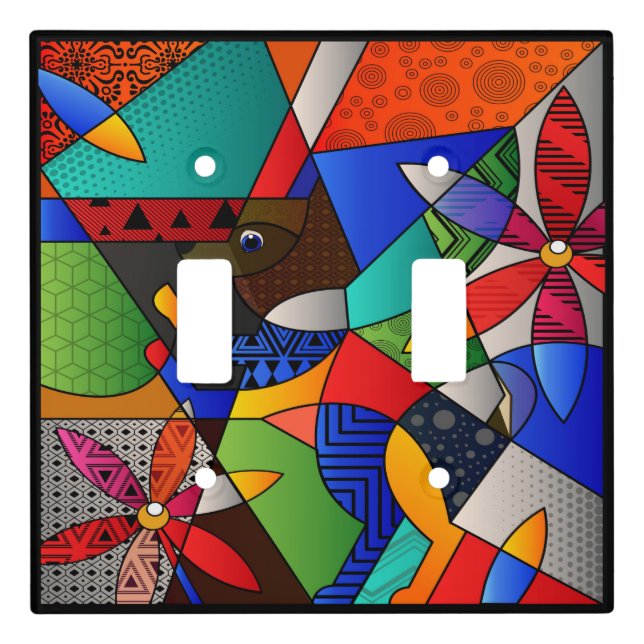 Beautiful Abstract Double Switch Plate (Front)