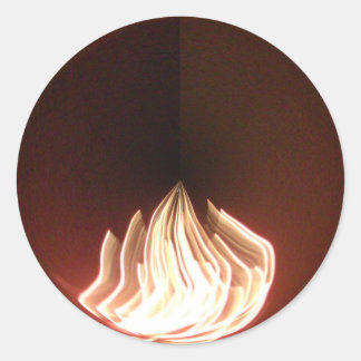Beautiful Abstract Flame Art Print Classic Round Sticker