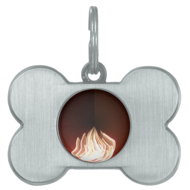Beautiful Abstract Flame Art Print Pet Name Tag (Front)