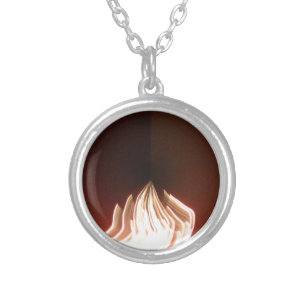 Beautiful Abstract Flame Art Print Silver Plated Necklace