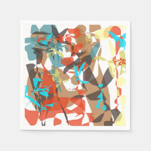 Beautiful Abstract Floral Design Napkins