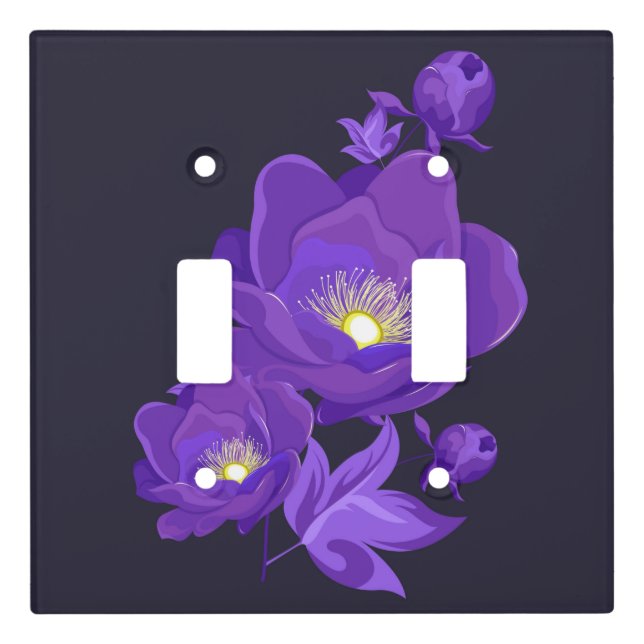 Beautiful Abstract Floral Double Switch Plate (Front)