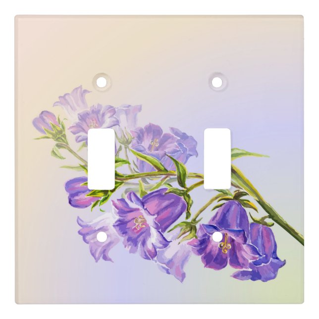 Beautiful Abstract Floral Double Switch Plate (Front)
