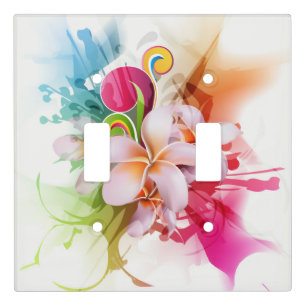 Beautiful Abstract Floral Double Switch Plate