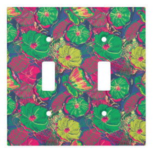 Beautiful Abstract Floral Double Switch Plate