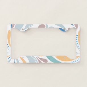 Beautiful Abstract Floral License Plate Frame