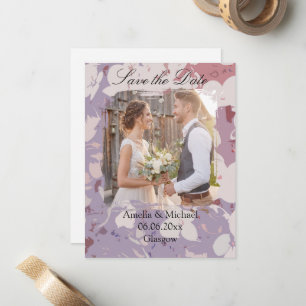 Beautiful Abstract Floral Save The Date Note Card