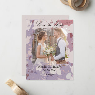 Beautiful Abstract Floral Save The Date Note Card