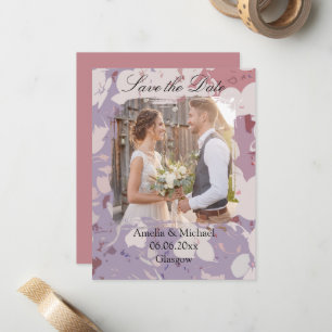 Beautiful Abstract Floral Save The Date Note Card
