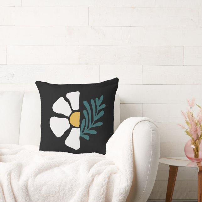 Beautiful abstract flower throw pillow (Couch)