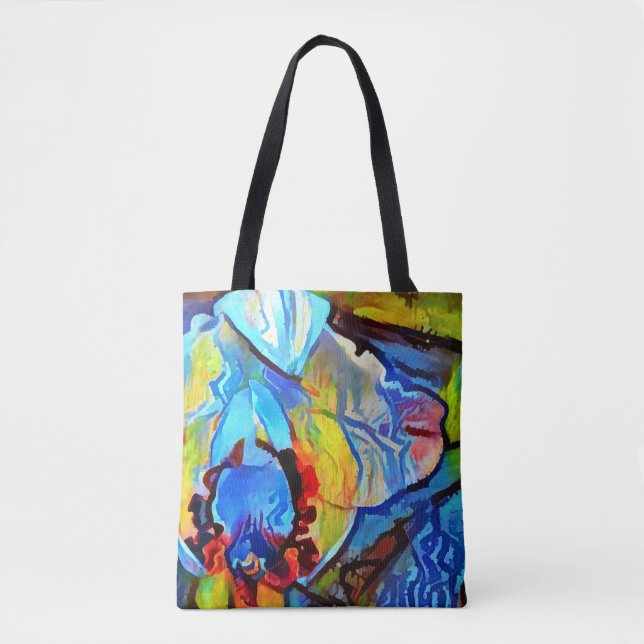 Beautiful abstract flower tote bag (Front)