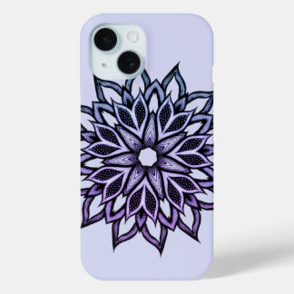 Beautiful Abstract Flower Violet iPhone 15 Case