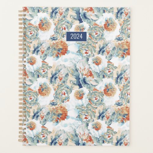 Beautiful Abstract Flowers Watercolor Pattern Plan Planner