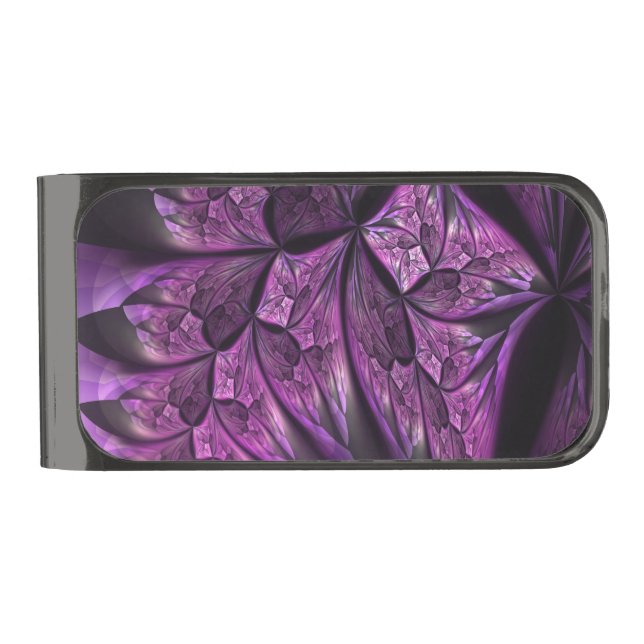 Beautiful Abstract Fractal Artwork Gunmetal Finish Money Clip (Front)