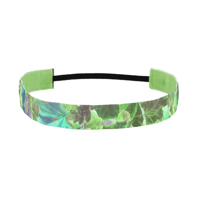 Beautiful Abstract Green Leaves Foliage Athletic Headband (Front)