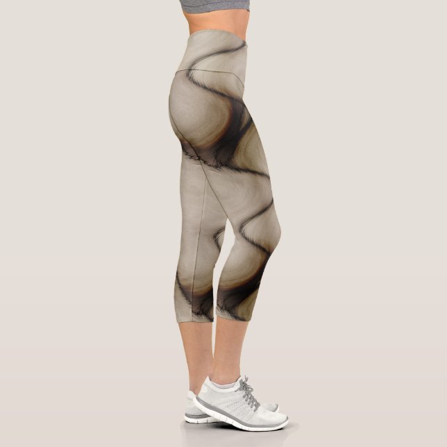 Beautiful Abstract Leave a Long Lasting Impression Capri Leggings (Right)