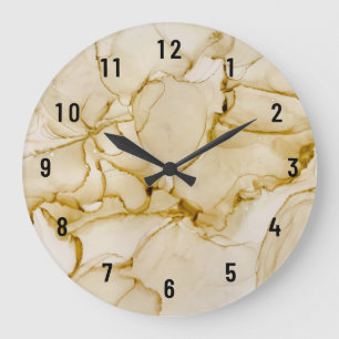 Beautiful Abstract Pastel Brown Beige Large Clock