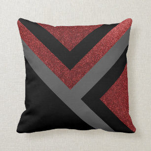 Beautiful Abstract Red and Black Throw Pillow