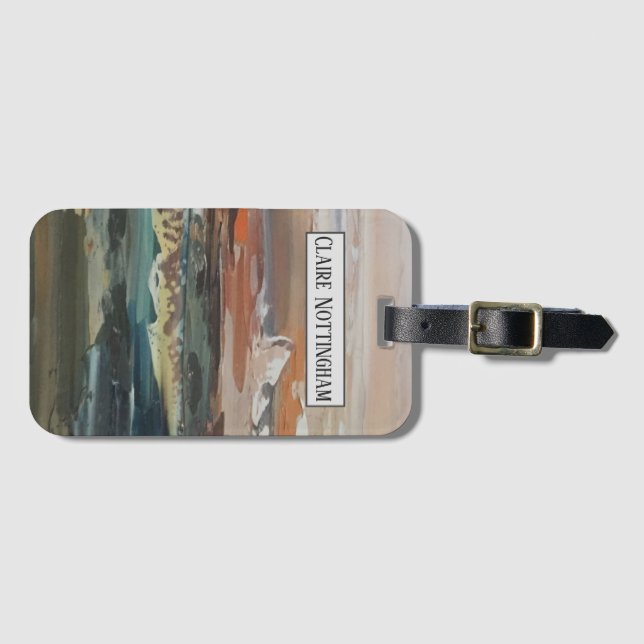 Beautiful Abstract Seascape Art Luggage Label (Front Horizontal)