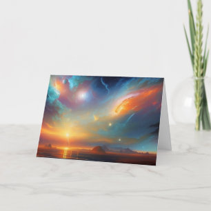 Beautiful Abstract Space Night Sky stars Thank You Card