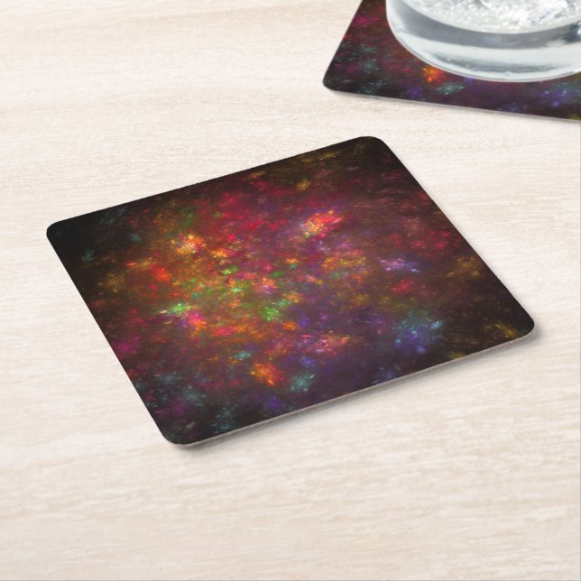 Beautiful abstract square paper coaster (Angled)