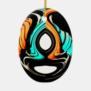 Beautiful Abstract Swirls Art Print Ceramic Ornament