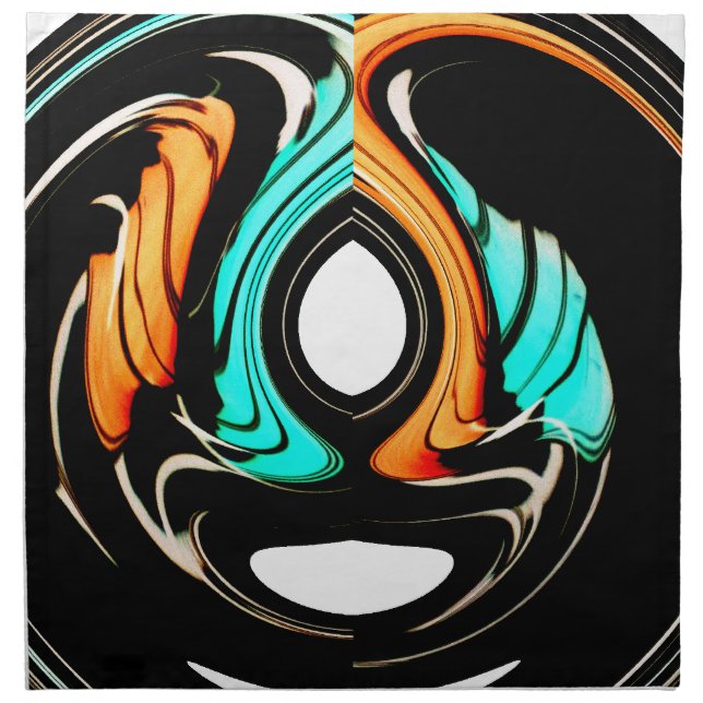 Beautiful Abstract Swirls Art Print Napkin (Front)