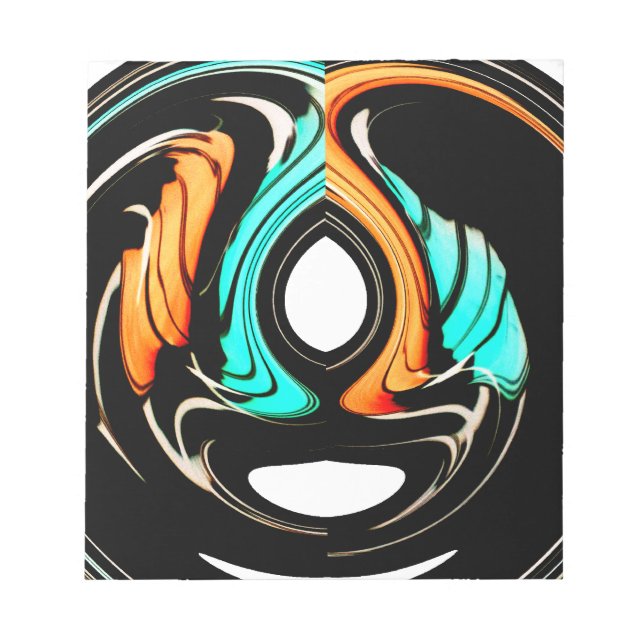 Beautiful Abstract Swirls Art Print Notepad (Front)