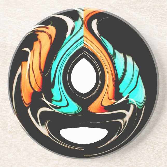 Beautiful Abstract Swirls Art Print Sandstone Coaster (Front)