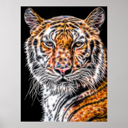 Beautiful Abstract Tiger Portrait Poster