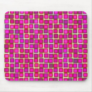 Beautiful Abstract Tile Pattern in Pink Mouse Pad