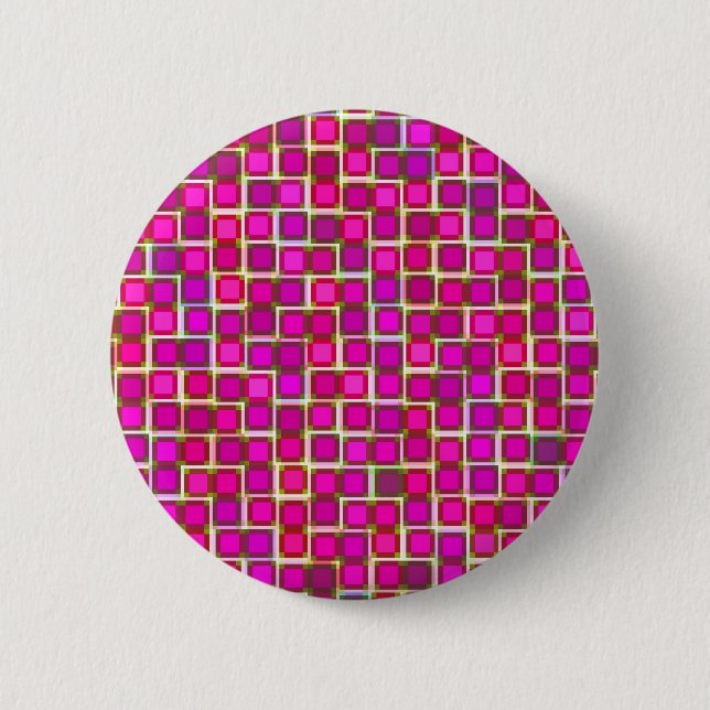 Beautiful Abstract Tile Pattern in Pink Pinback Button (Front)