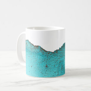 Beautiful Abstract Turquoise Gold Ink Art Coffee Mug