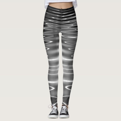 Beautiful Abstract Wavy Water Reflections Leggings