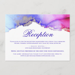 Beautiful Abstract Wedding Reception Directions Enclosure Card