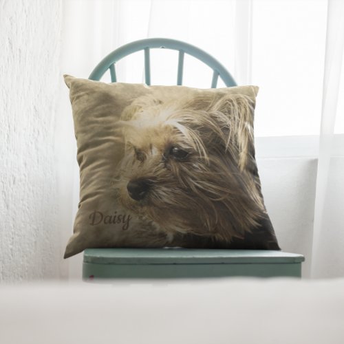 Beautiful Abstract Yorkshire Terrier Throw Pillow