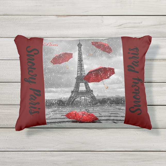 Beautiful accent pillow with Paris design (Front)
