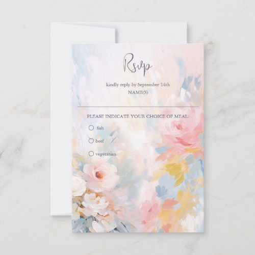 Beautiful acrylic Floral Wedding bouquet RSVP Card
