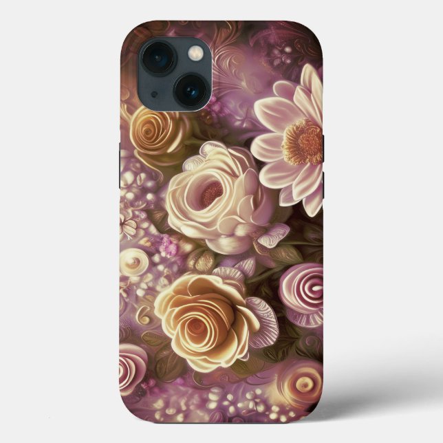 Beautiful Acrylic Flower Pattern Case-Mate iPhone Case (Back)