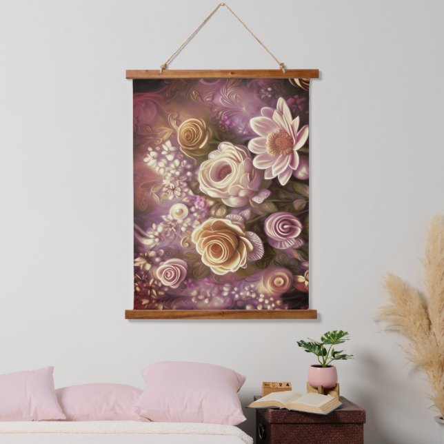 Beautiful Acrylic Flower Pattern Hanging Tapestry (Bedroom)