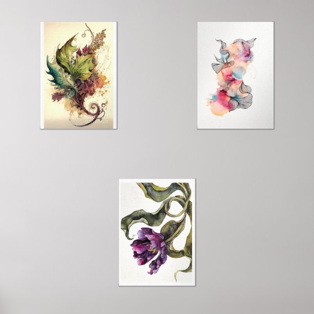 Beautiful admiring paintings for bedrooms with 3pc wall art sets (Front)