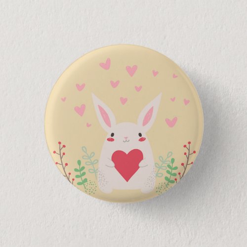 Beautiful Adorable Sweet Bunny  Button