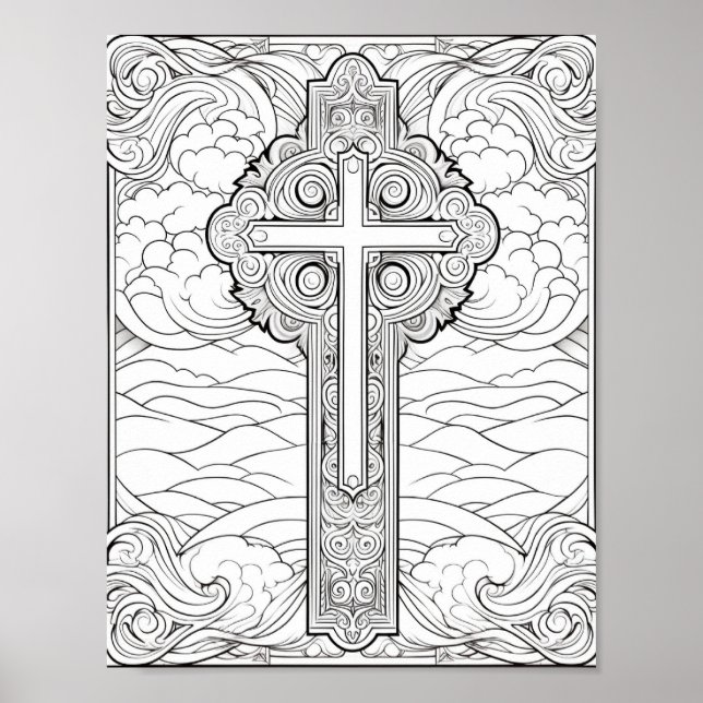 Beautiful Adult Bible Themed Coloring  Poster (Front)
