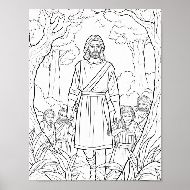 Beautiful Adult Bible Themed Coloring  Poster (Front)
